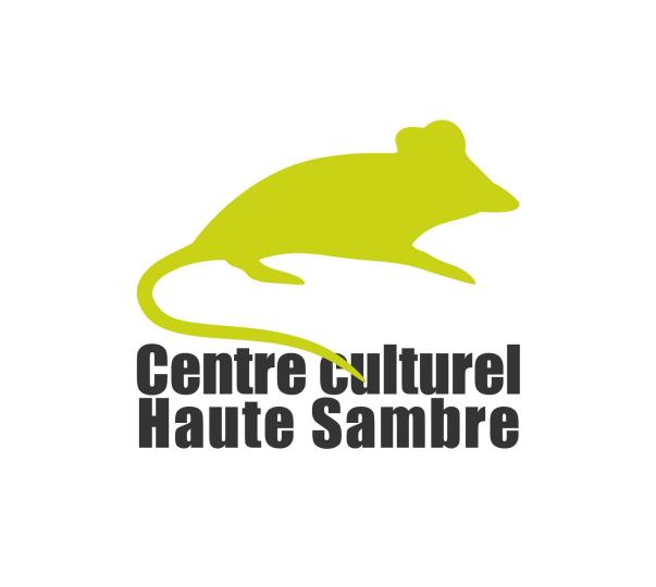 affiche  carrée avec le dessin d'une souris vert clair sur fond blanc
