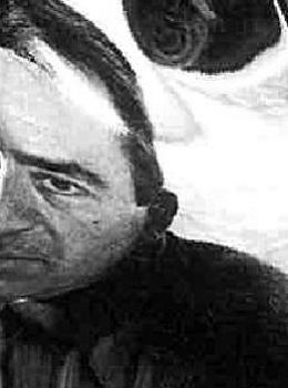 Photo en noir et blanc de Pol bury de profil et de face avec son visage déformé, 100 pol bury